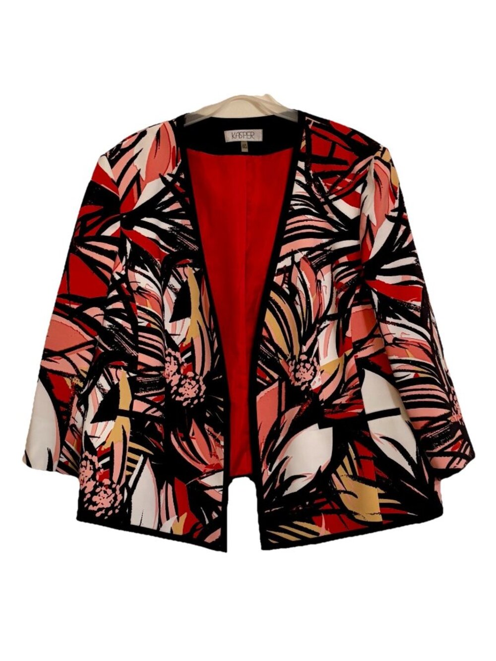 Kasper Multicolor Polyester Open Front Blazer Size 24W